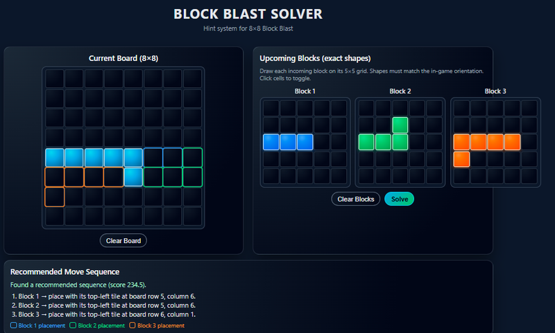 Online Block Blast Solver – A free puzzle tool for players and developers