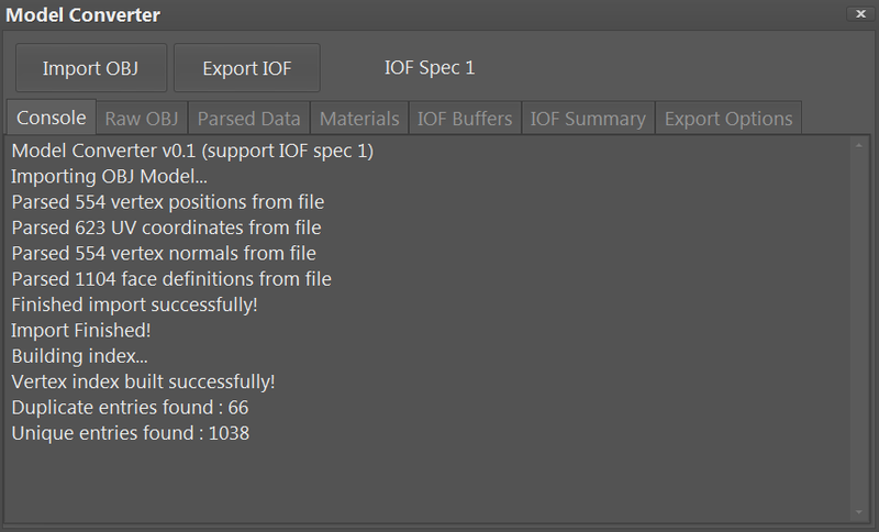 Progress on "IOF" file format for OBJs