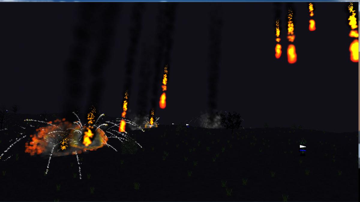 Screenshot of my game engines sloppy particle system