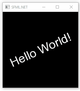 SFML C# .NET Core. Rotating Hello World