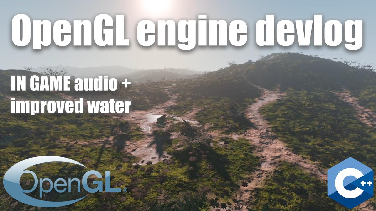 OpenGL Procedural terrain - improved water + in game audio