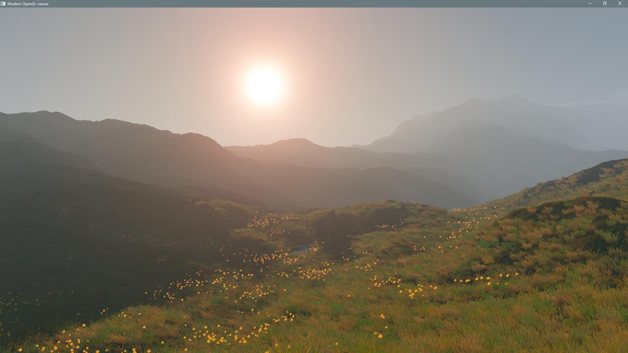 Procedural terrain + adaptive exposure + BLOOM