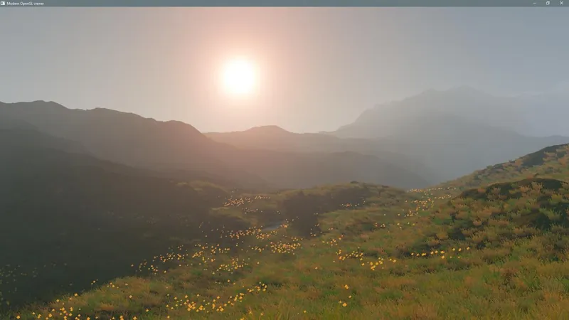 Procedural terrain + adaptive exposure + BLOOM