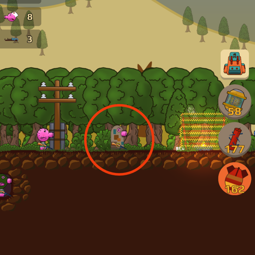 Pigs can now grab tin armor (found on poles) that absorbs 2 blast hits