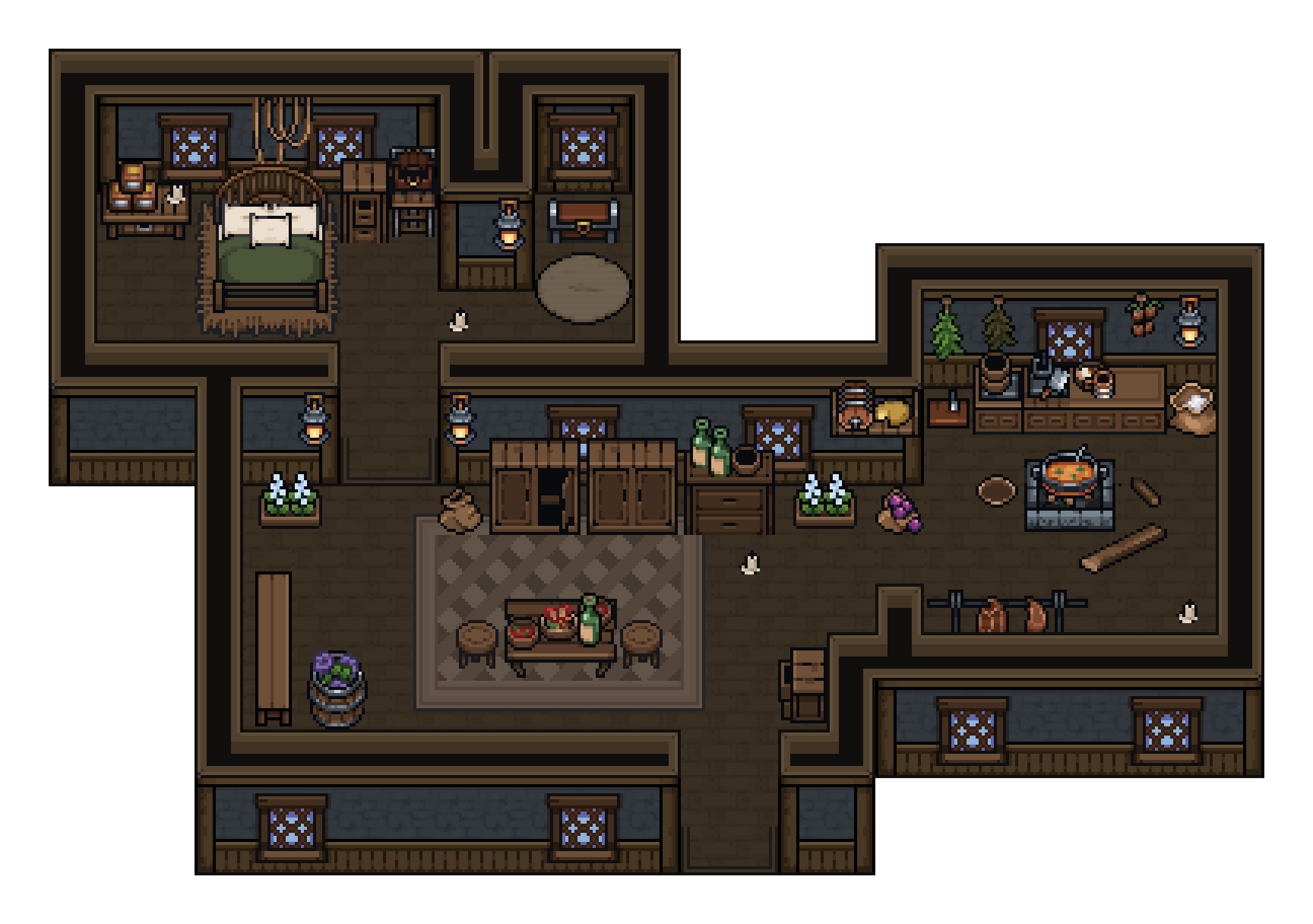 Modern & Medieval Pixel Art Interior Asset Pack – Rooms, Furniture ...