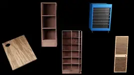 I modeled random furnitures and other thing with textures.