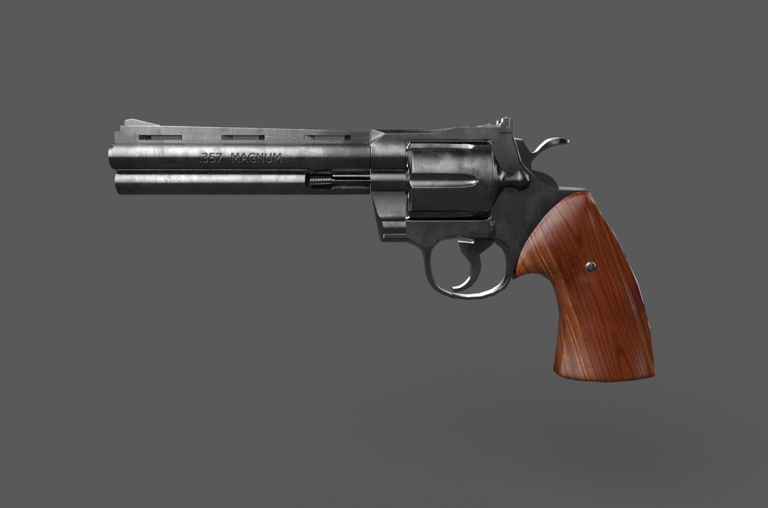 Low poly Magnum .357