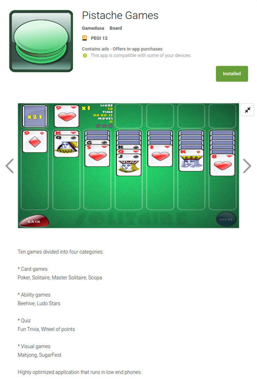 Pistache Games: Google Play