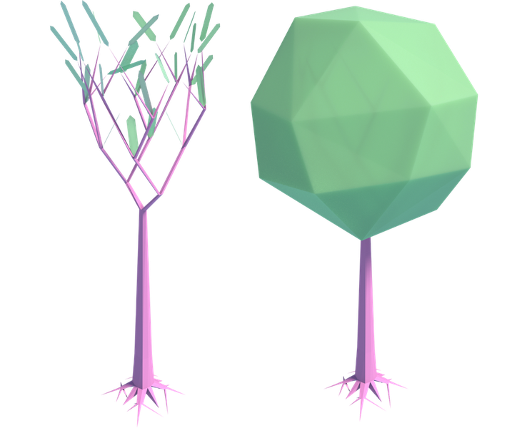 Low poly trees