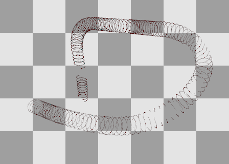 A portion of the track drawn as a point cloud