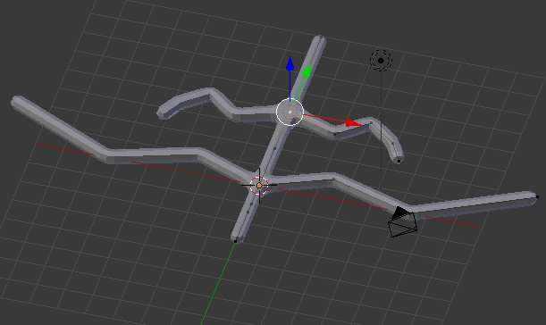 Extrude vertices to create wings and legs