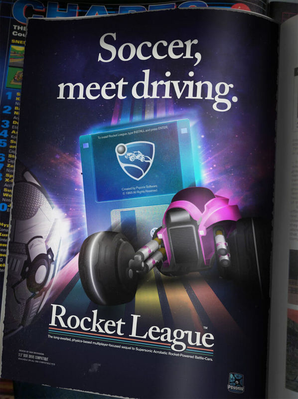 Rocket League advertised in print media
