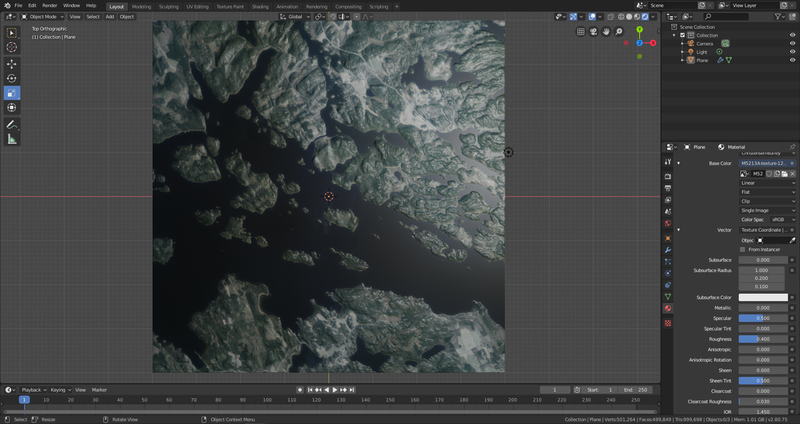 Preview 3D map from top view.