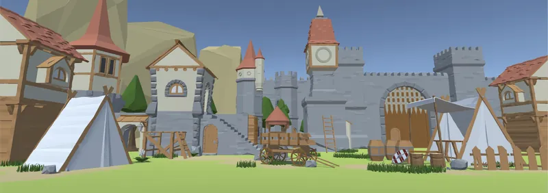 Game Asset 3D Cartoon Village