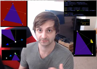 An easy implementation of ray-triangle intersection explained in full with visuals (video)