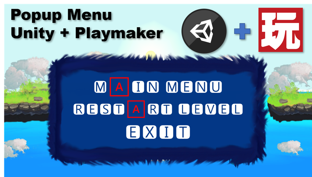2D Platformer with Unity and Playmaker - Pop-up Menu