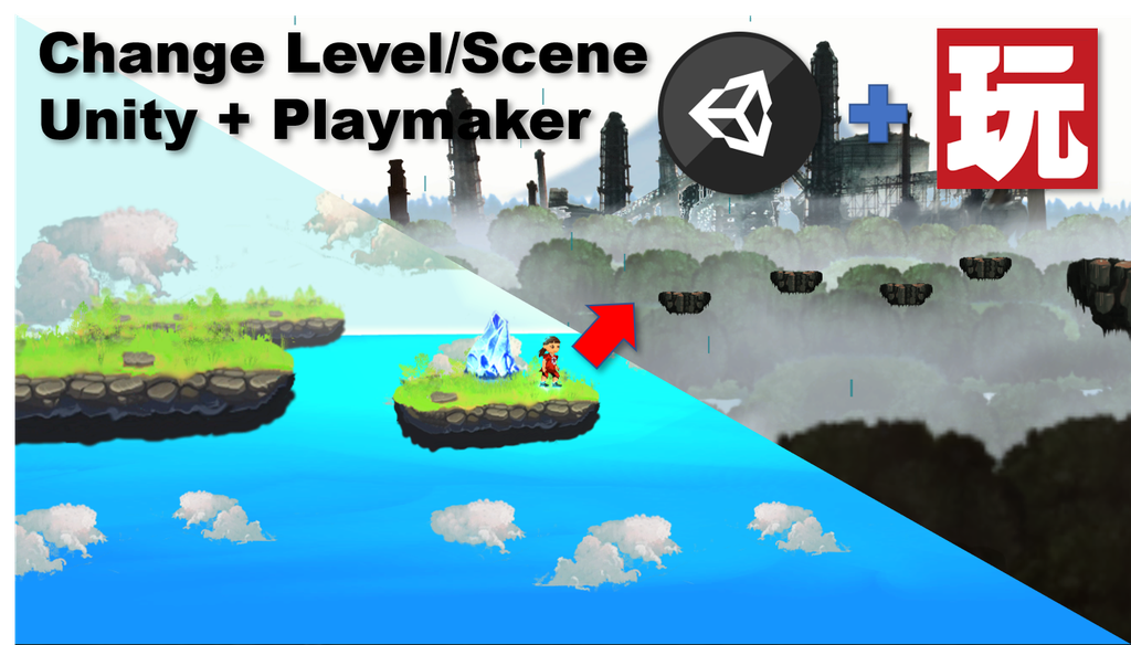 2D Platformer with Unity and Playmaker - Change Level / Scene