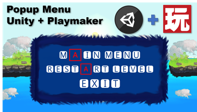 2D Platformer with Unity and Playmaker - Pop-up Menu